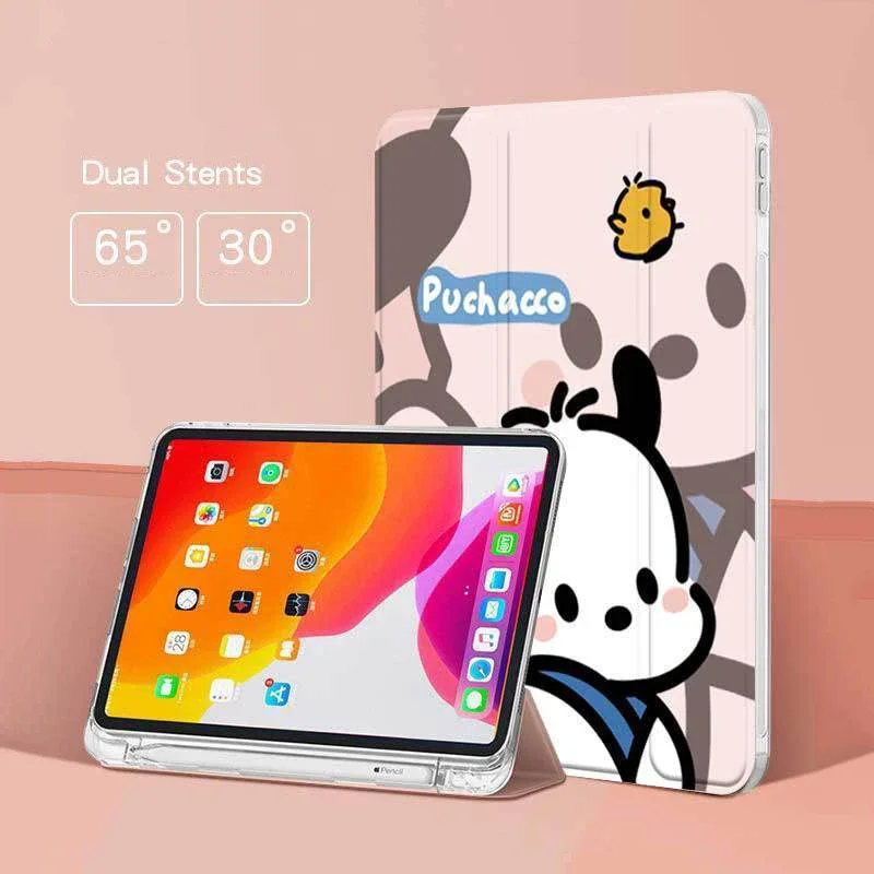 Pochacco Case For IPad 10th Generation Air4 5 10.9inch Sanrio Animals Cover for Pro 11in 8th 9th Mini6 Tri-fold Smart Table Case