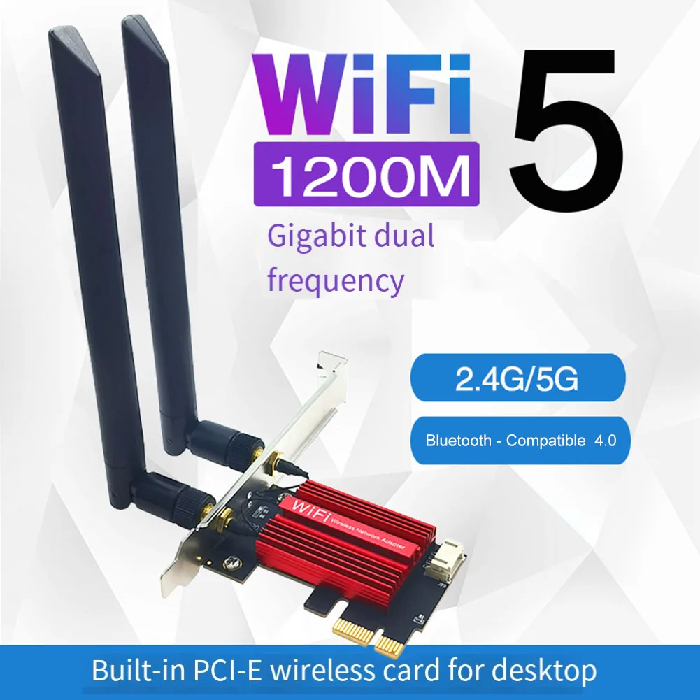 Двухдиапазонный адаптер Wi-Fi PCIe, быстрая беспроводная связь для Win7/8/10/11, адаптер беспроводной сетевой карты, совместимый с BLUETOOTH