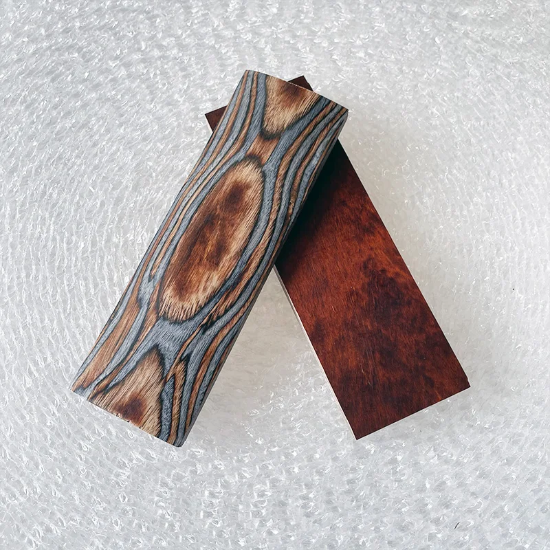 2pieces Technology Laminated Color Wood for Knife Handle Making Material DIY Handicraft Making Shank Grips Material 120x40x10mm