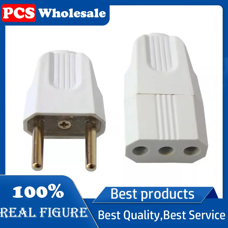 European standard round pin two-hole universal connector 10A two-pin male/female pair connector 2 Round household assembly plug