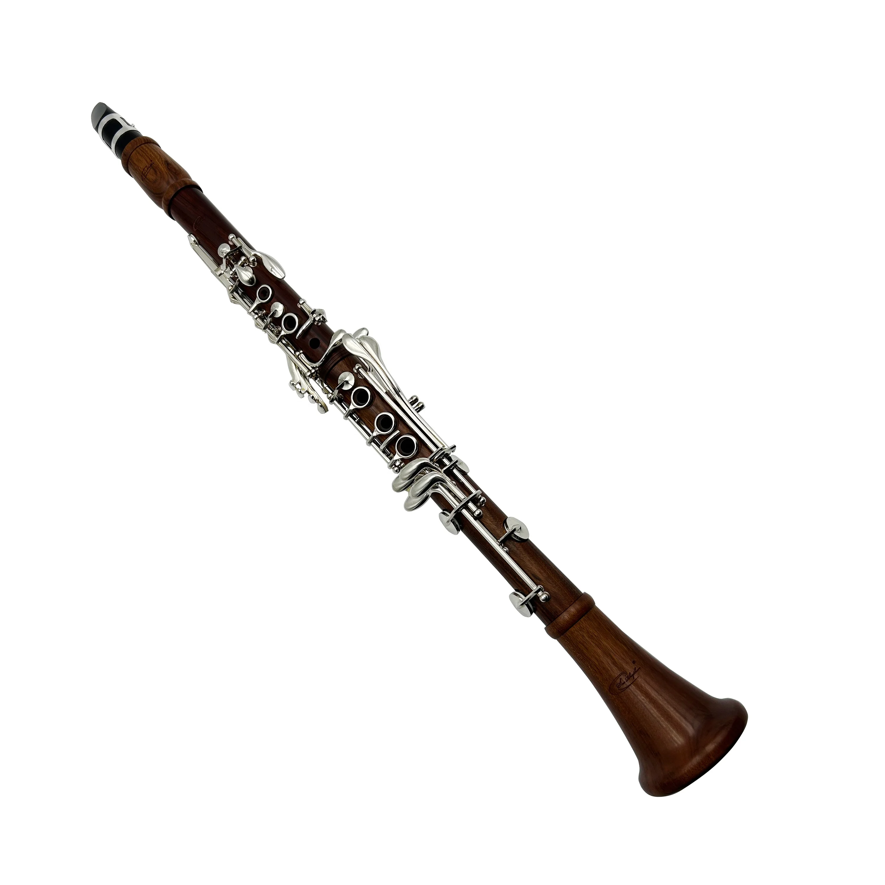 Bb‑tone 17‑Key Professional Clarinet Rosewood Body Silver‑Plated Keys Woodwind Instrument with Carry Case for Band Performance