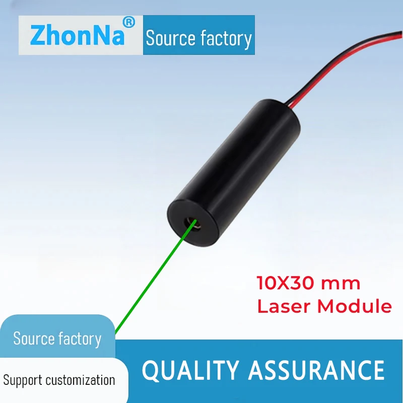 

520nm1mW Green Laser Module, Aluminum Shell 10X30mm Industrial AI MINI CNC Locator, Medical Positioning, DC 3-5V