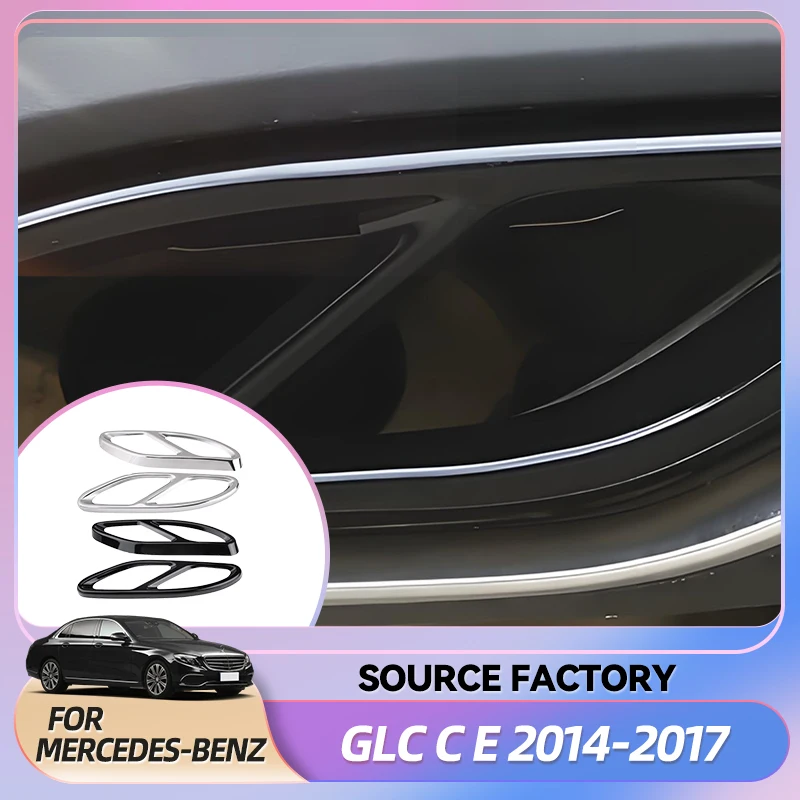 

Interior Stickers Cubierta de tubo de escape, embellecedores negros para Mercedes Benz GLC C E Class C207 Coupe 14-17, 2PCS