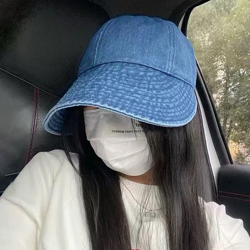 Summer Sun Cowboy Hat Foldable Wide Brim Women Bucket Hat Girl Lady UV Protection Adjustable Outdoor Beach Panama Ponytail Cap