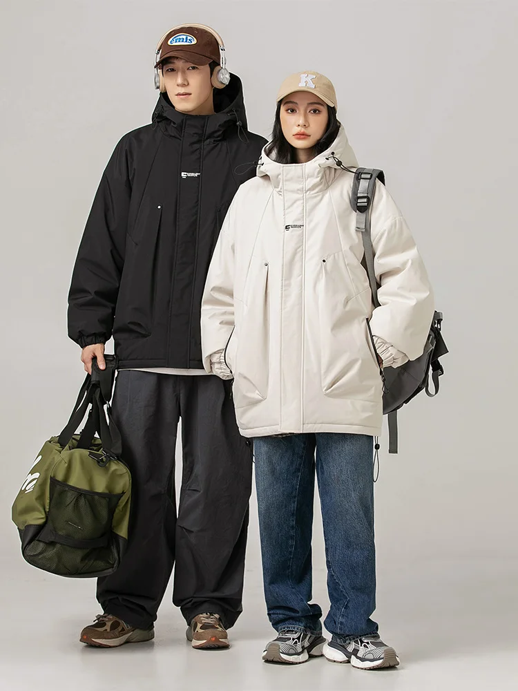 

Модная мужская хлопковая куртка: осенняя верхняя одежда, водонепроницаемая, свободного кроя, теплая, зимняя, простая, с наполнителем из полиэфирного волокна