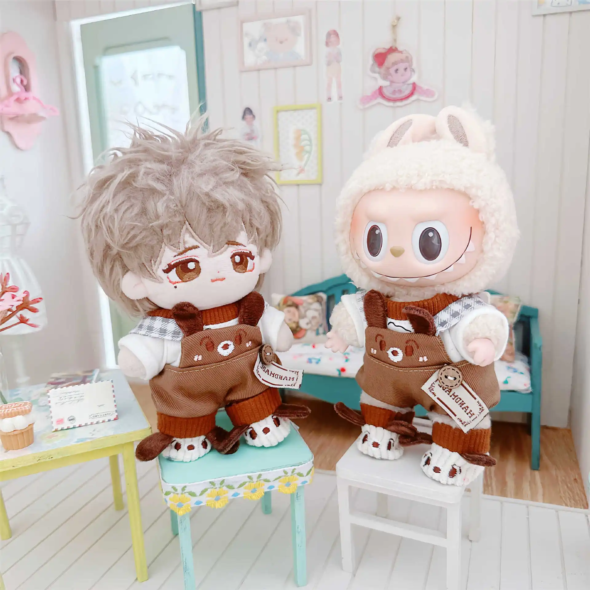 

10cm Kawaii Doll Clothes for Cute Brown Puppy Set DIY Plush Idol Doll Changing Clothes Game for Girls Kids Fans Birthday Gifts