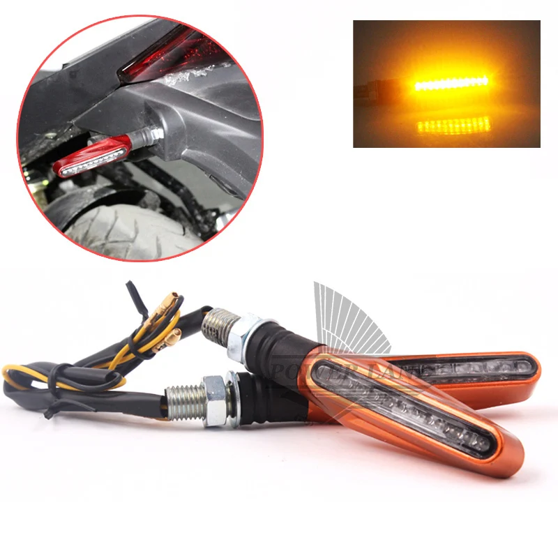 

4pcs 10mm Orange Case Plastic12V 12LED Turn Signal Amber Light Indicators Racing Style Lamp Blinker Universal Fit For Motorcycle