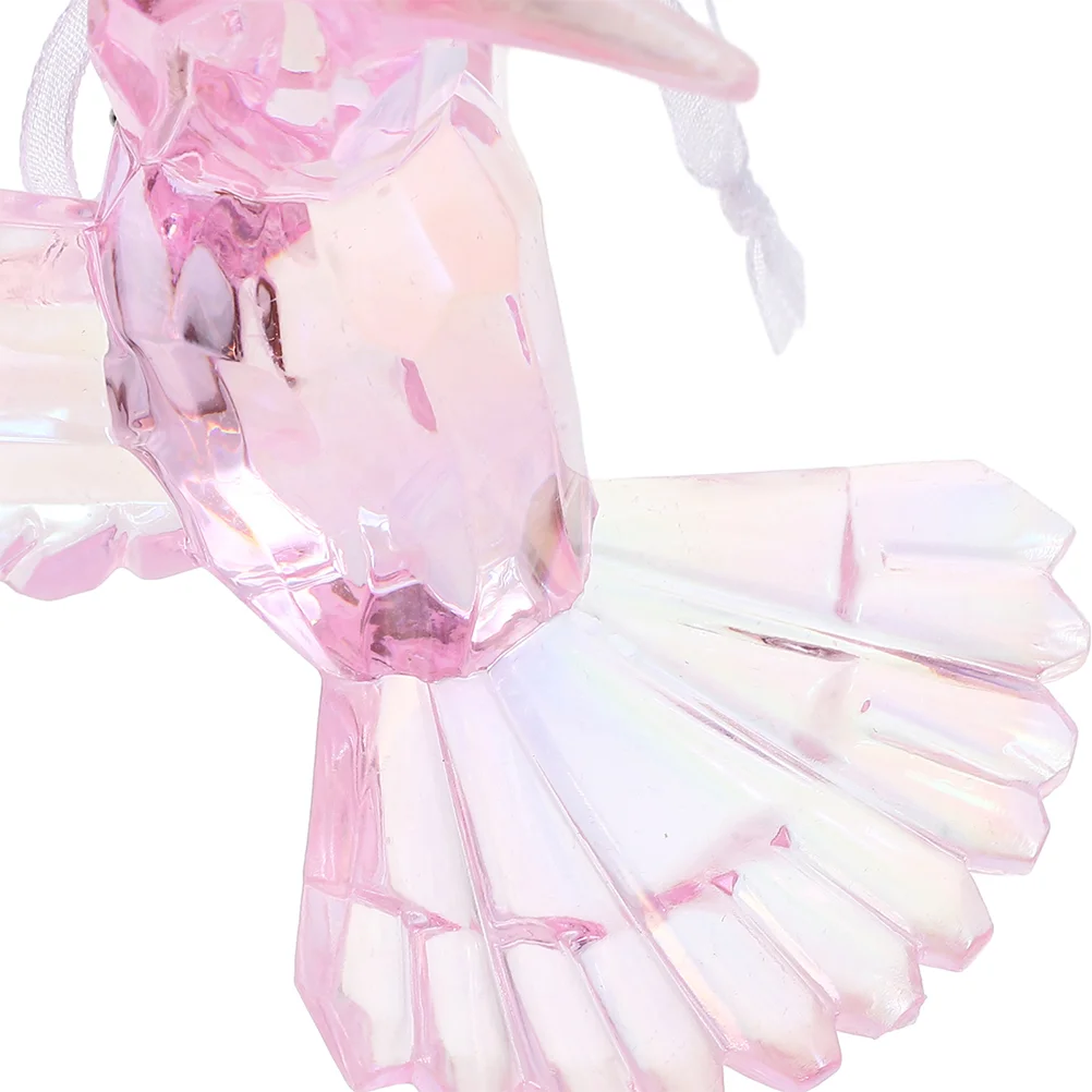 3 Pcs Cake Crystal Bird Pendant Hanging Stars Decorations Acrylic Chimes Figurines Home