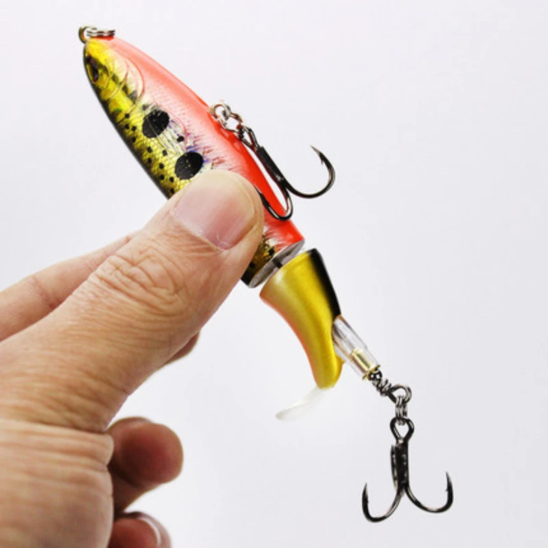 

Floating pencil Topwater Fishing Lure Whopper Popper Artificial Bait Hard Plopper SoftRotating Tail Fishing Tackle Fishing Bait