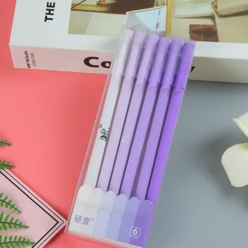 Ellen Brook 1 Set/6 PCS Cancelleria Carino Morandi Penna Gel a colori Stampa creativa Regalo per ufficio Materiale scolastico Cancelleria Penne Kawaii