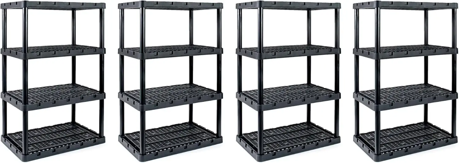 4 Shelf Knect A Shelf Ventilated Heavy Duty Storage Unit 24 x 36 x 56.25 in Organizer for Home, Garage, & Basement (4 Pack)