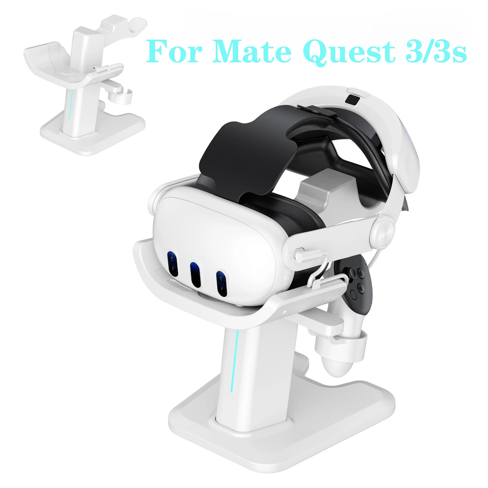 

New for Mate Quest 3/3s Charging Edition Atmosphere Lighting Storage Display Stand for Meta Quest 3 Stand Base VR Accessories
