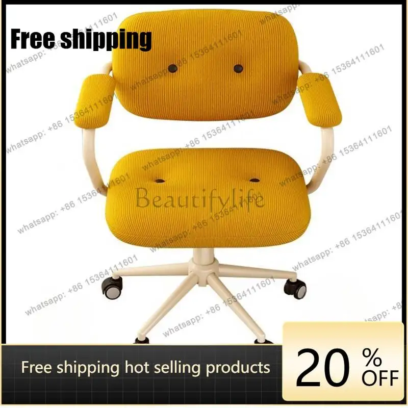 hot Yellow Armrest Office Chairs Orange Adjustable White Cheap Office Chairs Comfortable Relaxing Cadeira De Escritorio Furnitur