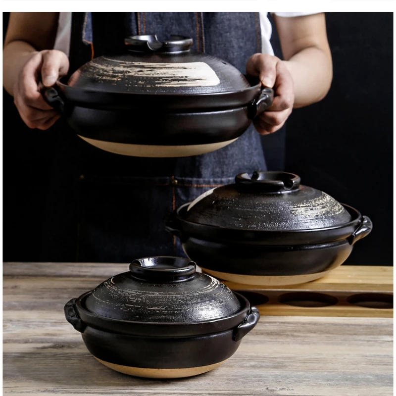 

coarse pottery soup casserole rice pot seafood household resistant open