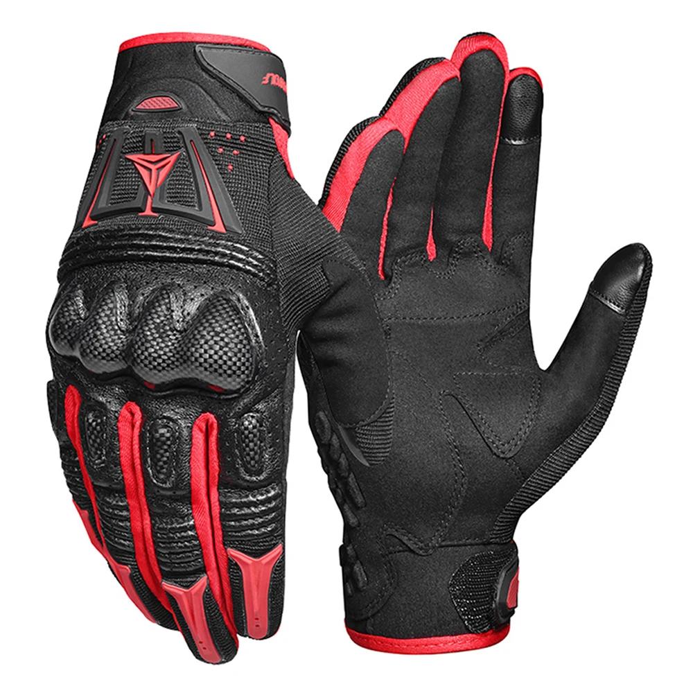 Motorcycle Gloves Summer Hardshell Protective Racing Gloves All Finger Touch Screen Mesh Cloth Breathable Gloves Four Seasons