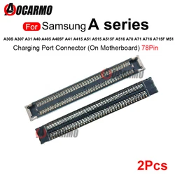 2Pcs For Samsung A31 A40 A405 A405F A41 A415 A51 A515 A516 A70 A71 A716 A715F M51 Charging Port FPC PCB Connector On Motherboard