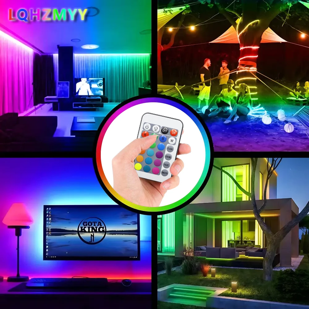 1 x Niederspannungs-5V-RGB-Neon-LED-Lichtstreifen mit 24-Tasten-Multifunktionsfernbedienung, 1m–5m, für Gaming, Musikbühnen, Junggesellenabschiede, Hochzeiten, Weihnachten und Heimdekoration – Detail 2