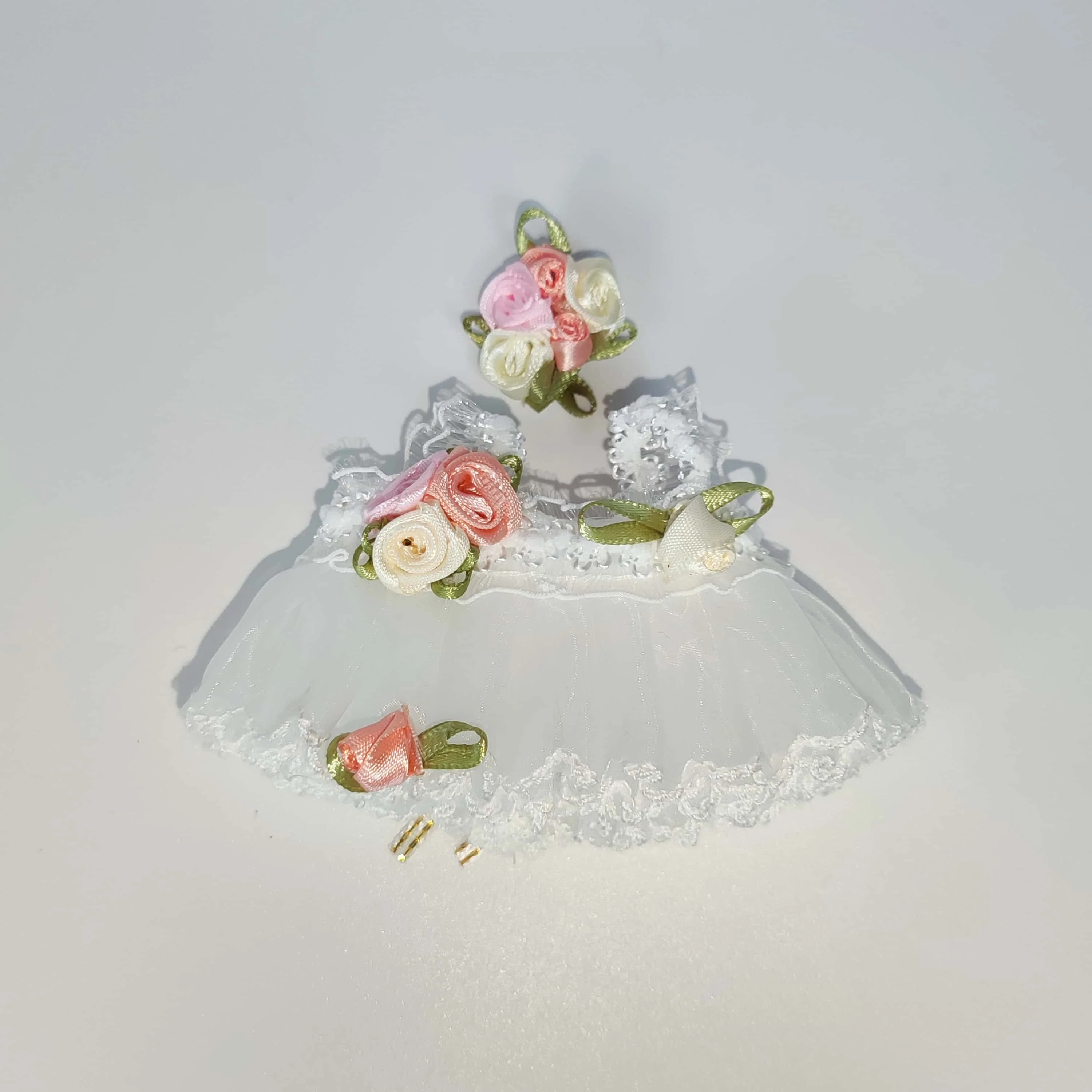 Mini Plush Doll's Clothes Bud Skirt with Pearl Hair Accessory Labubu I II Idol Dolls Korea Kpop Doll DIY Clothing Gifts