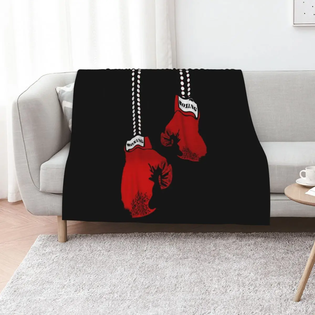 Boxing Gloves Throw Blanket Furrys Thin Warm Thermal Shaggy Cute Blankets