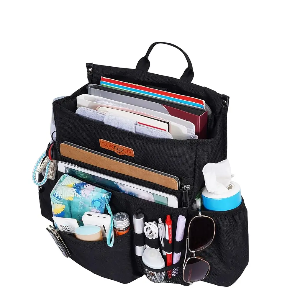 Free Shipping Car Organizer Front Seat with Laptop and Tablet Storage Pockets, Passenger Seat File Organizer with Adjustable Sho
