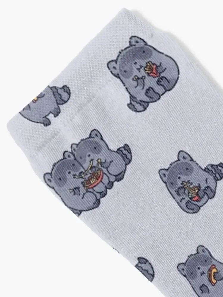 Cute raccoons eating food pattern Socks Stockings man funny gifts christmas gift shoes Socks Male Women's