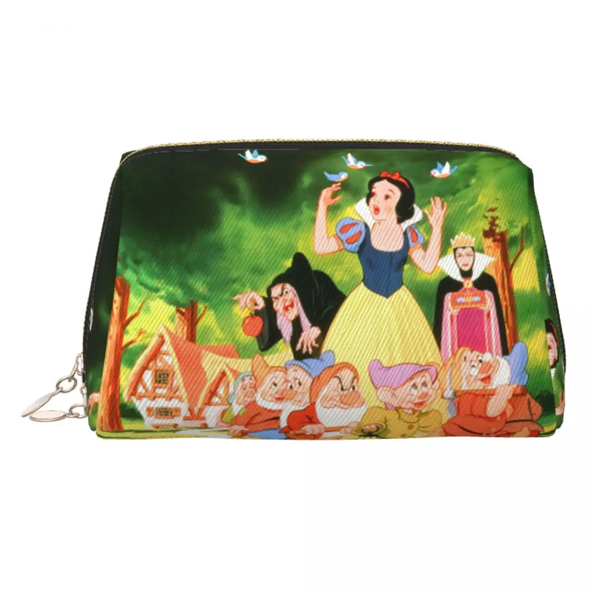 

Custom Kawaii Fairy Tales Snow White And The Seven Dwarfs Travel Toiletry Bag Cosmetic Makeup Bag Beauty Storage Dopp Kit