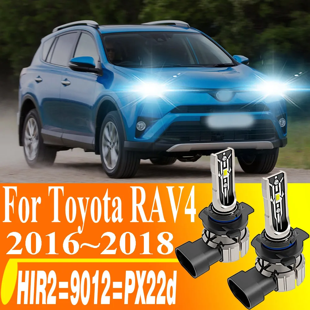 2 шт. HIR2 9012 PX22d светодиодные фары Canbus автомобильные лампы мото белые противотуманные фары авто турбодиодные лампы 12 В 55 Вт для Toyota RAV4 2016 ~ 2018