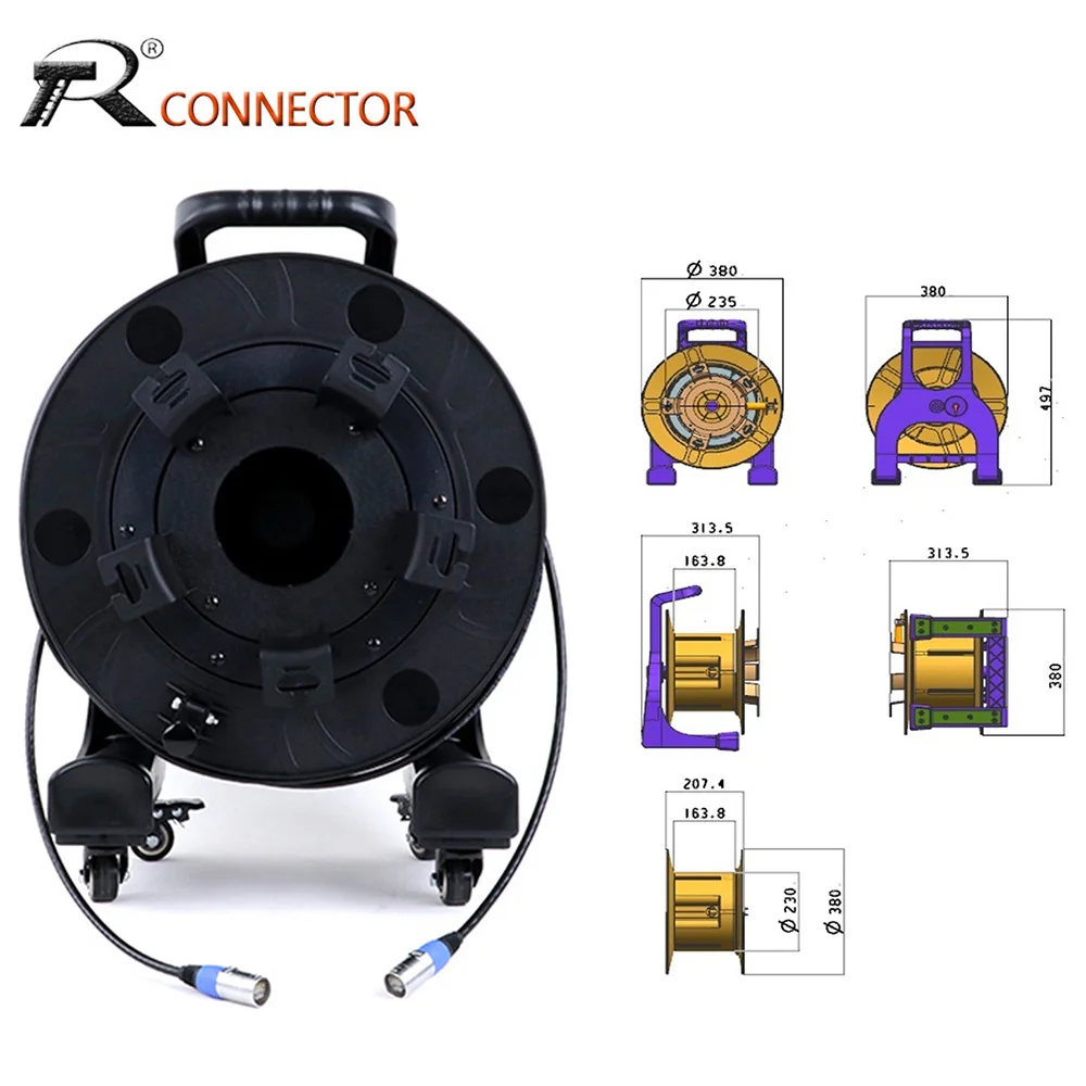 RJ45 Metal Housing with STP RJ45 Cat.5E Indoor Ethernet Network Ethercon Extension Cable with PCD380 Reel Drum for LED Display