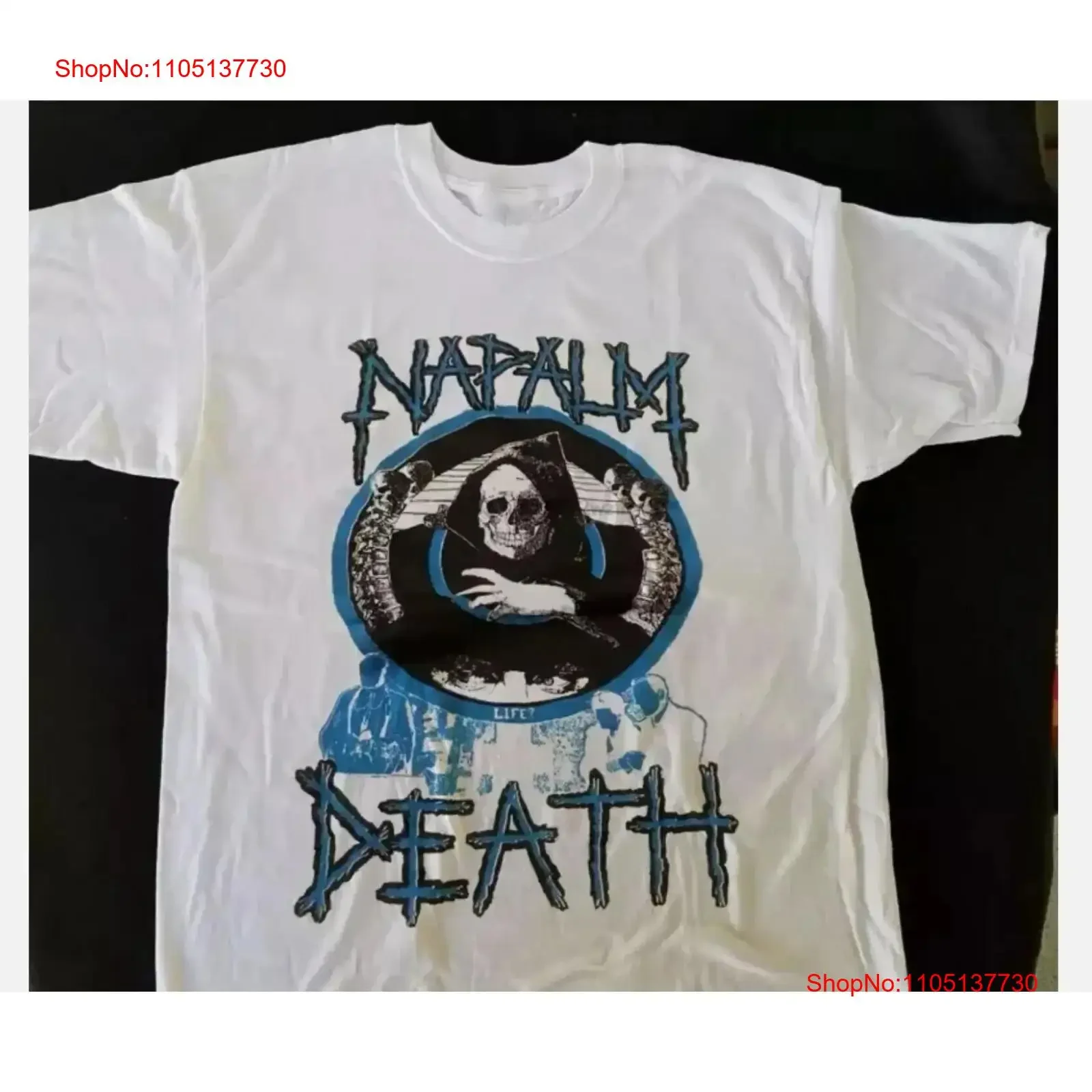 

VTG Napalm Death band short sleeve cotton all size unisex white shirt vintage Washed Versatile streetwear Slightly fashion