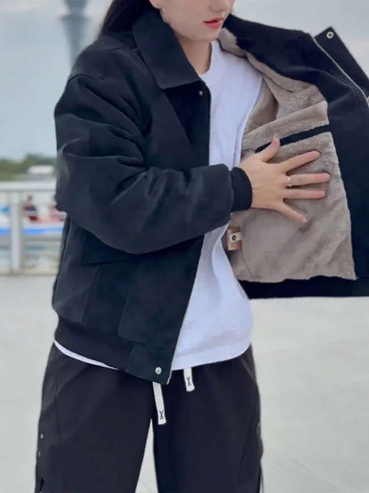 American Sle Fce foderato in pelle Thiened Jaet da uomo 2025 nuovo marchio alla moda inverno caldo cotone volo Jaet da uomo