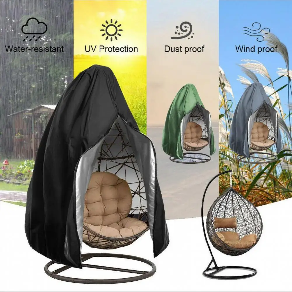 Patio Egg Chair Cover With Zipper Patio Swing Chair Protector Drawstring Weather Resistant Outdoor Wicker Egg Swing Chair Cover