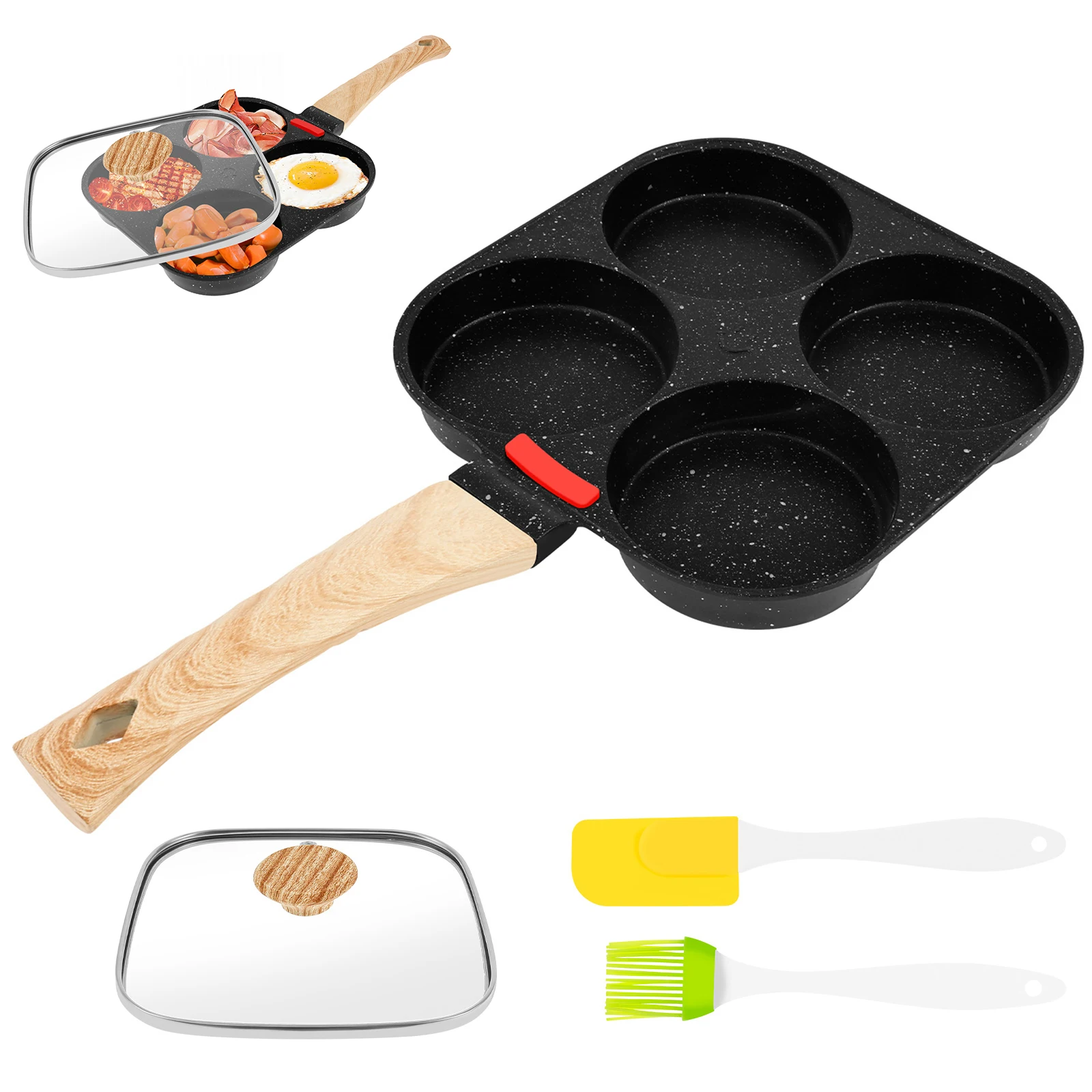 

4-Cups Egg Frying Pan Nonstick Pancake Pans Cookware Omelette Pan Skillet Egg Pan for Kitchen Gas Stove Induction Cooker