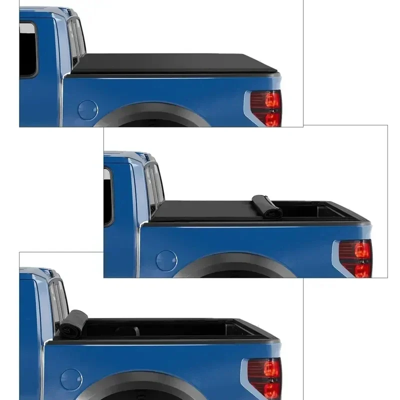 Premium Popular 5.5FT Soft Roll-up Tonneau Cover Offroad Exterior Mod Parts Custom Fit For F-150 2004-2023