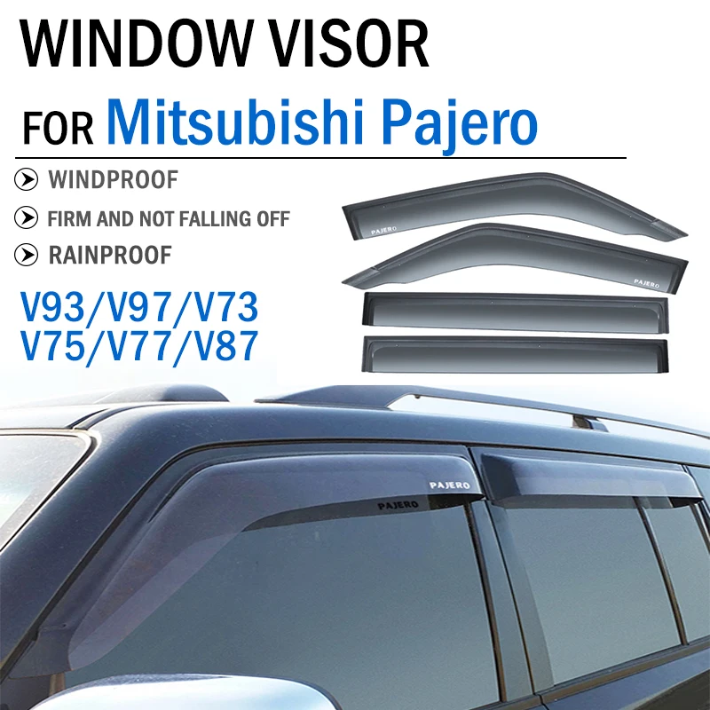 

Для Mitshubishi Pajero V73 V97 V87 V77 V75 V93 автомобильные оконные дефлекторы козырьки Защита от солнца дождя дыма крышка защита навес отделка