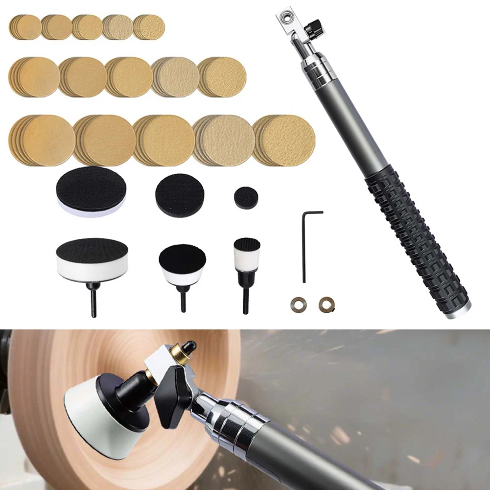 Bowl Sander Kit Sanding Block for Wood for lathe Tools with and Sanding Discs 1 2 3 Inch Diameter 75 Pieces Sandpaper Set