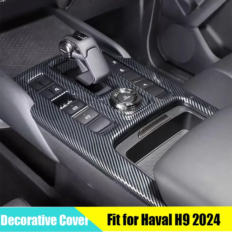 

Car Central Control Panel Decorative Cover Suitable for GWM Haval H9 2024 2025 Carbon Fiber Pattern Gear Shift Panel Frame