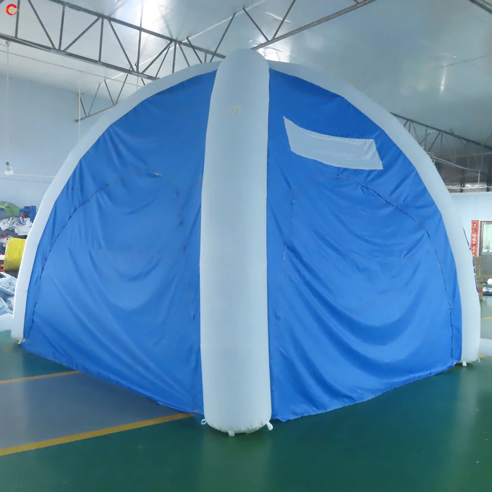 Nave libera alla tenda gonfiabile della cupola del ragno blu e bianca 5x5m per la promozione commerciale di pubblicità