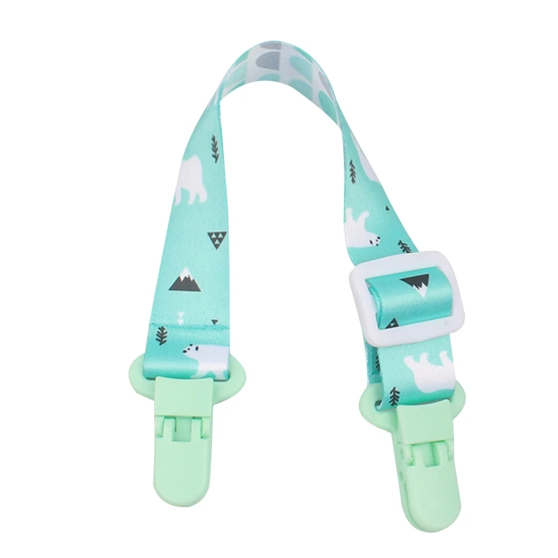 Adjustable Dual Head Baby Pacifier Clip Colorful Burp Cloth Strap Clip Anti-lost Breastfeeding Cover Leash Clip Pacifier Holder