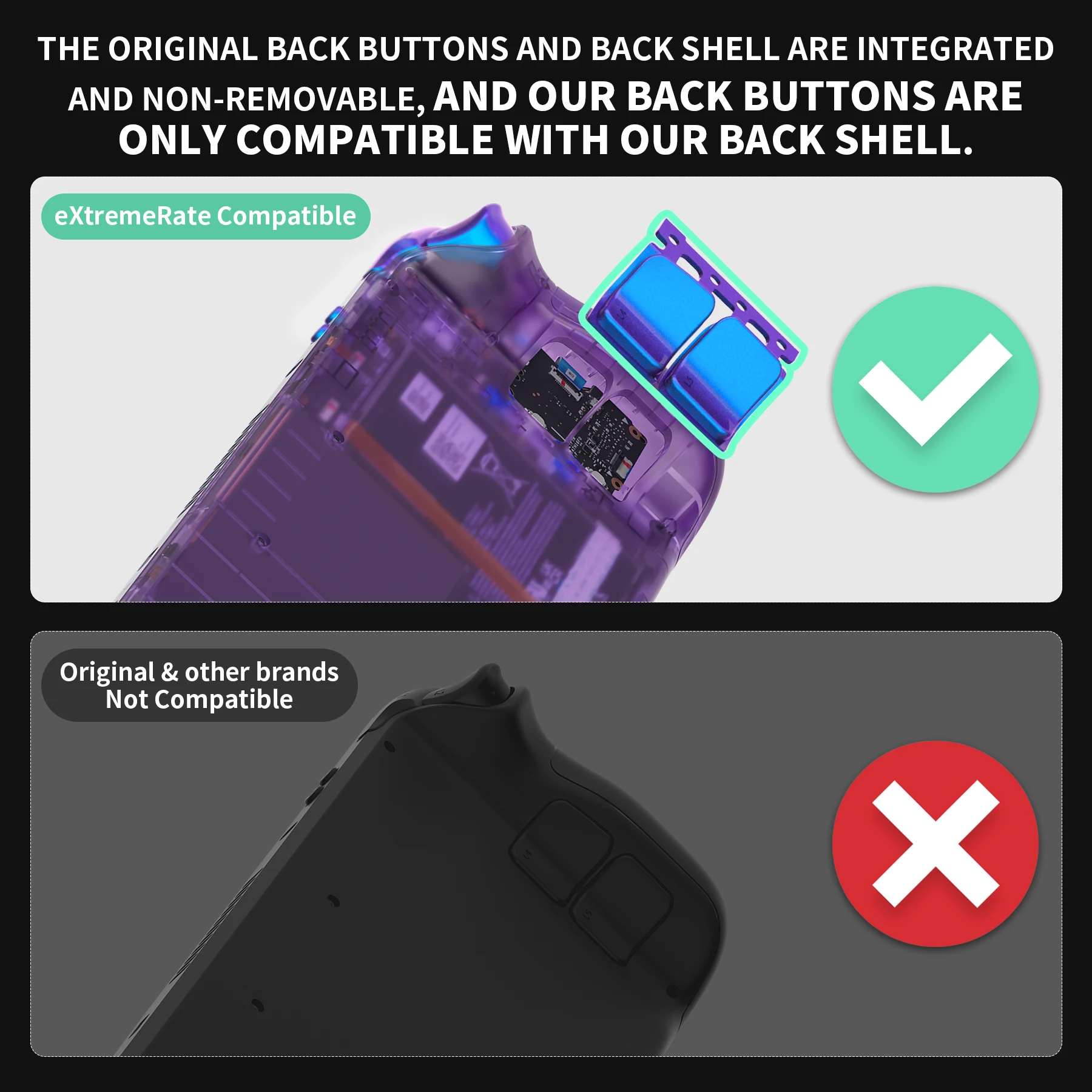 eXtremeRate Replacement Full Set Buttons for Steam Deck LCD (Controller NOT included) - Glossy & Single Series