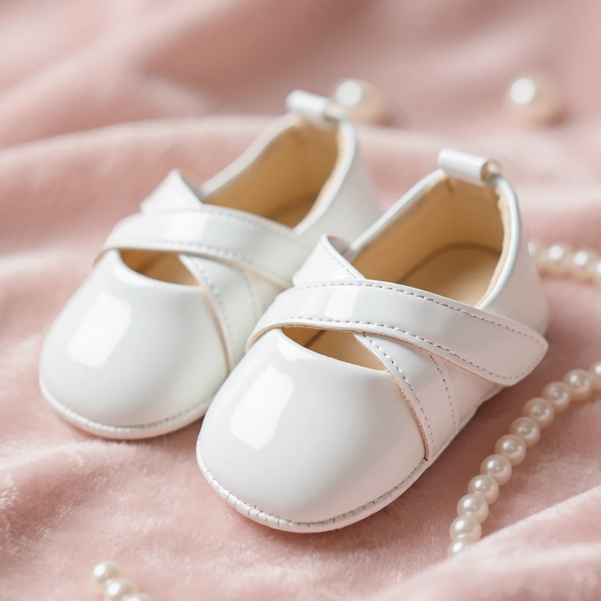 

Весенне-осенняя модная повседневная обувь из искусственной кожи с перекрестными ремешками для маленьких девочек, удобная мягкая нескользящая резиновая подошва, первые ходунки, 3 цвета