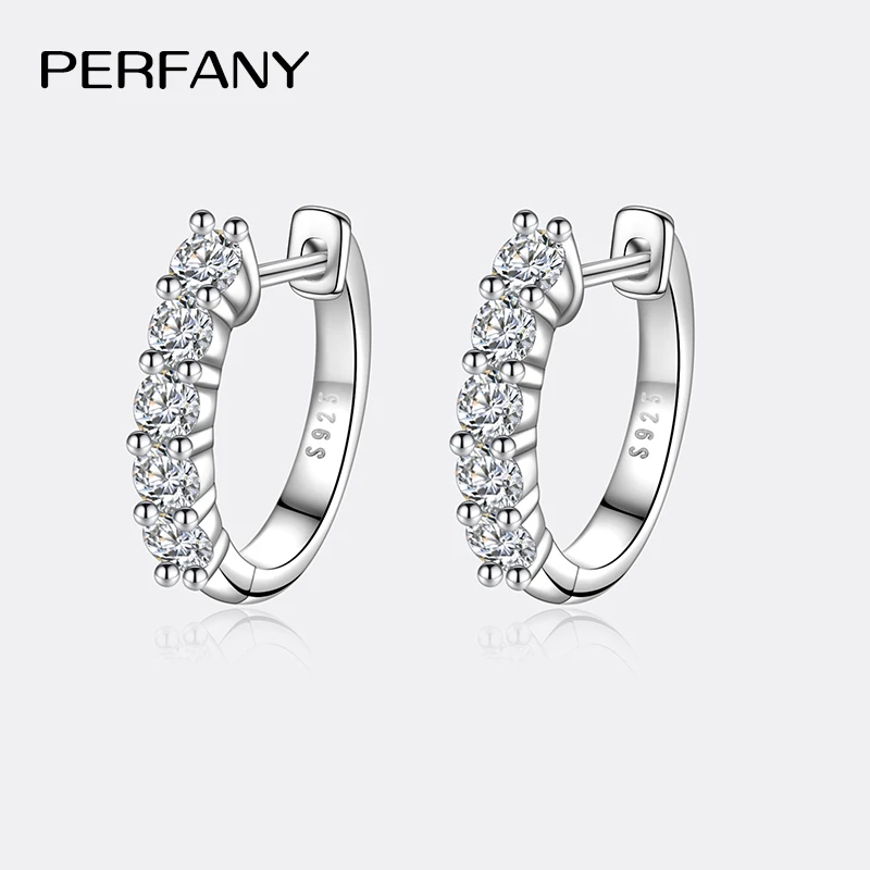 PERMANY 1CT Full Moissanite Earrings for Women S925 Pure Silver Laboratory Certified Cultivation Diamond Luxury Party Jewelry