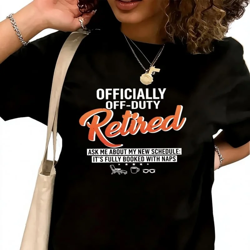 Retirement LifeWomen's T-Shirt 100% Cotton Funny Graphic Short Sleeve Tee Novelty Shirt Casual Crew Neck Top S-5XL