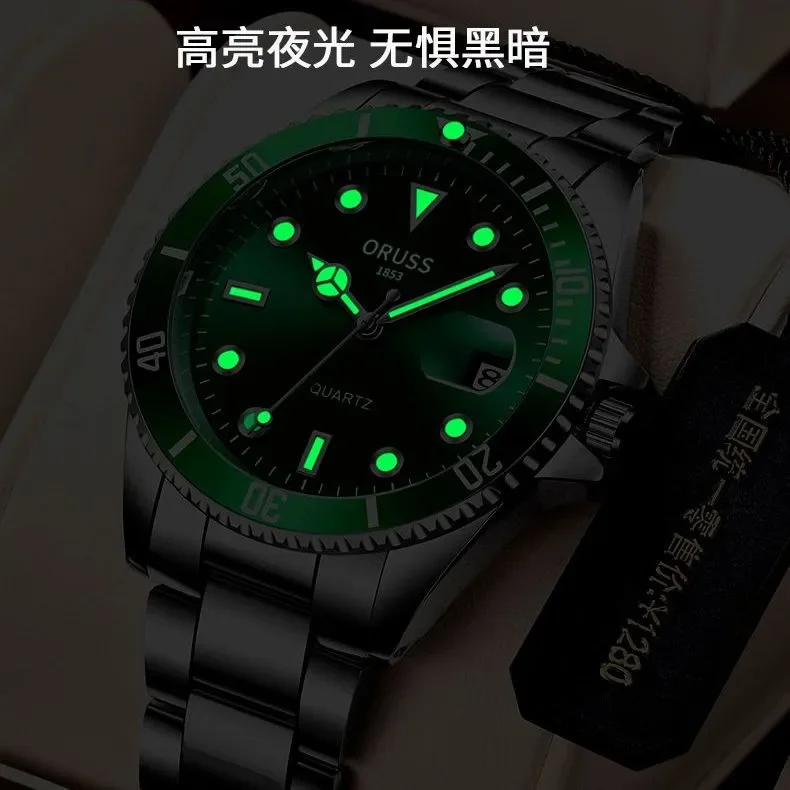 Foreign trade genuine water ghost automatic men's wrist watch hollow tourbillon waterproof luminous stainless steel watch