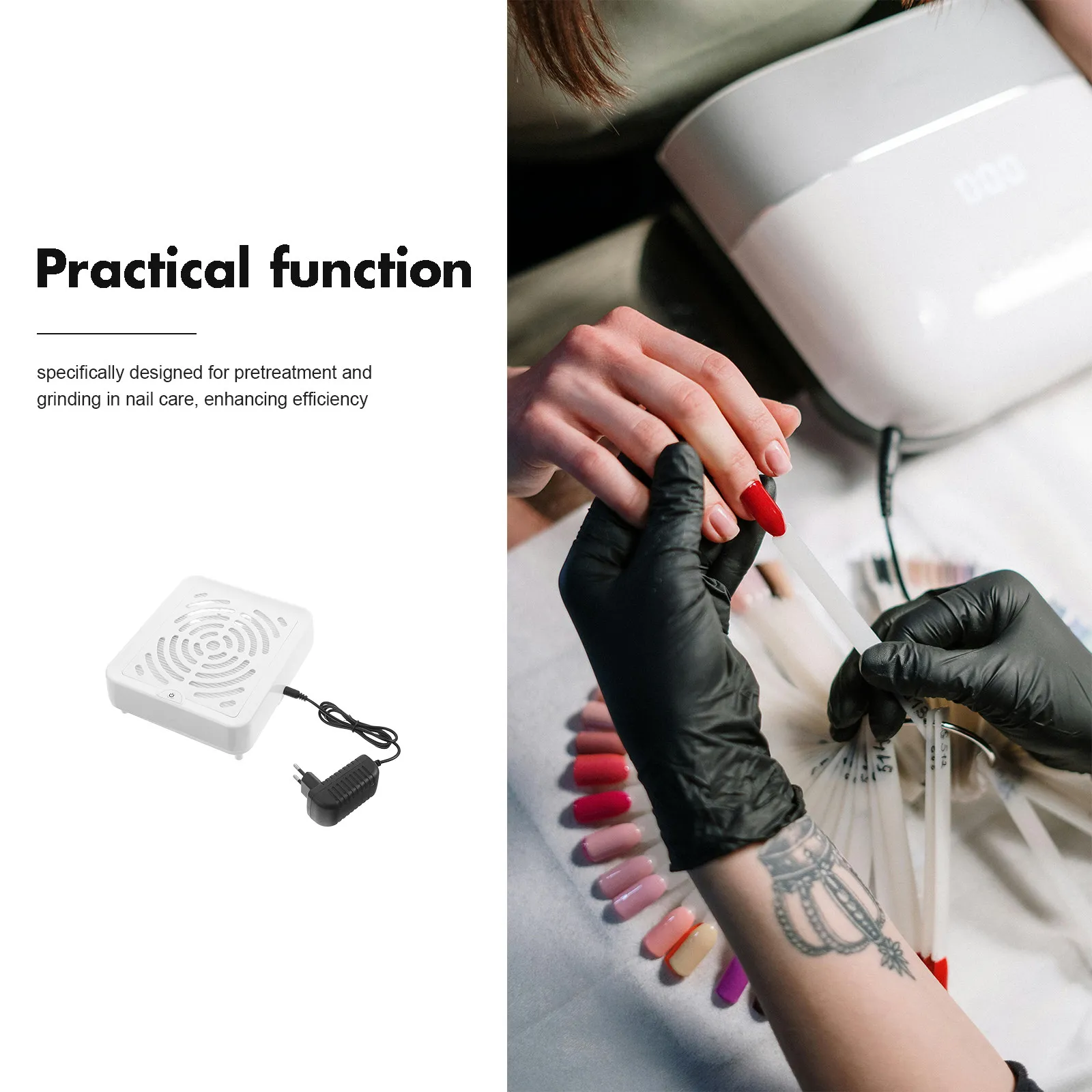 1Set Nail Dust Collector High Speed Suction Electric Vacuum Cleaner Professional Manicure Pedicure Nail Art Dust Extraction Fan
