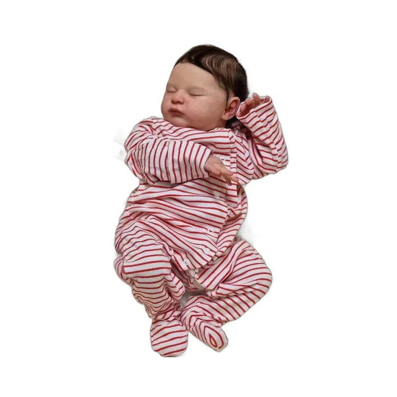 20 '' Handmade Painted Silicone Soft Cloth Body Baby Doll Boy Girl Laura Lifelike Realistic  Doll Toys for Kids Christmas Gift