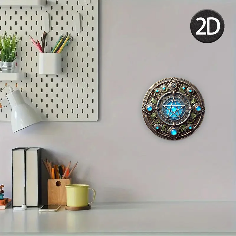 CIFbuy Vintage Aluminum Wall Art Waterproof Pentacle Sign For Home Bar Garden Indoor Outdoor Living Room Room Decor