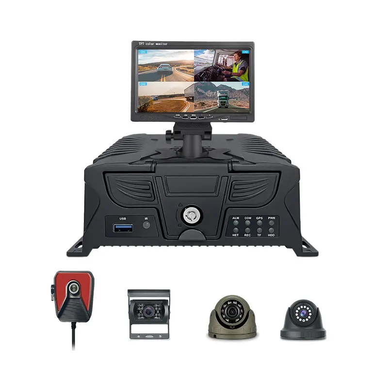 Multifunction AI Mobile DVR GPS WiFi 4G MDVR 4 Channel HD Video Recorder Fleet Management System for Trucks