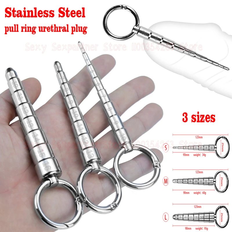 Stainless Steel Urethral Dilator Plug Scale Penis Plug Progressive Dilator Penis Plug Urethral Bead Urine Plugging Rod For Men