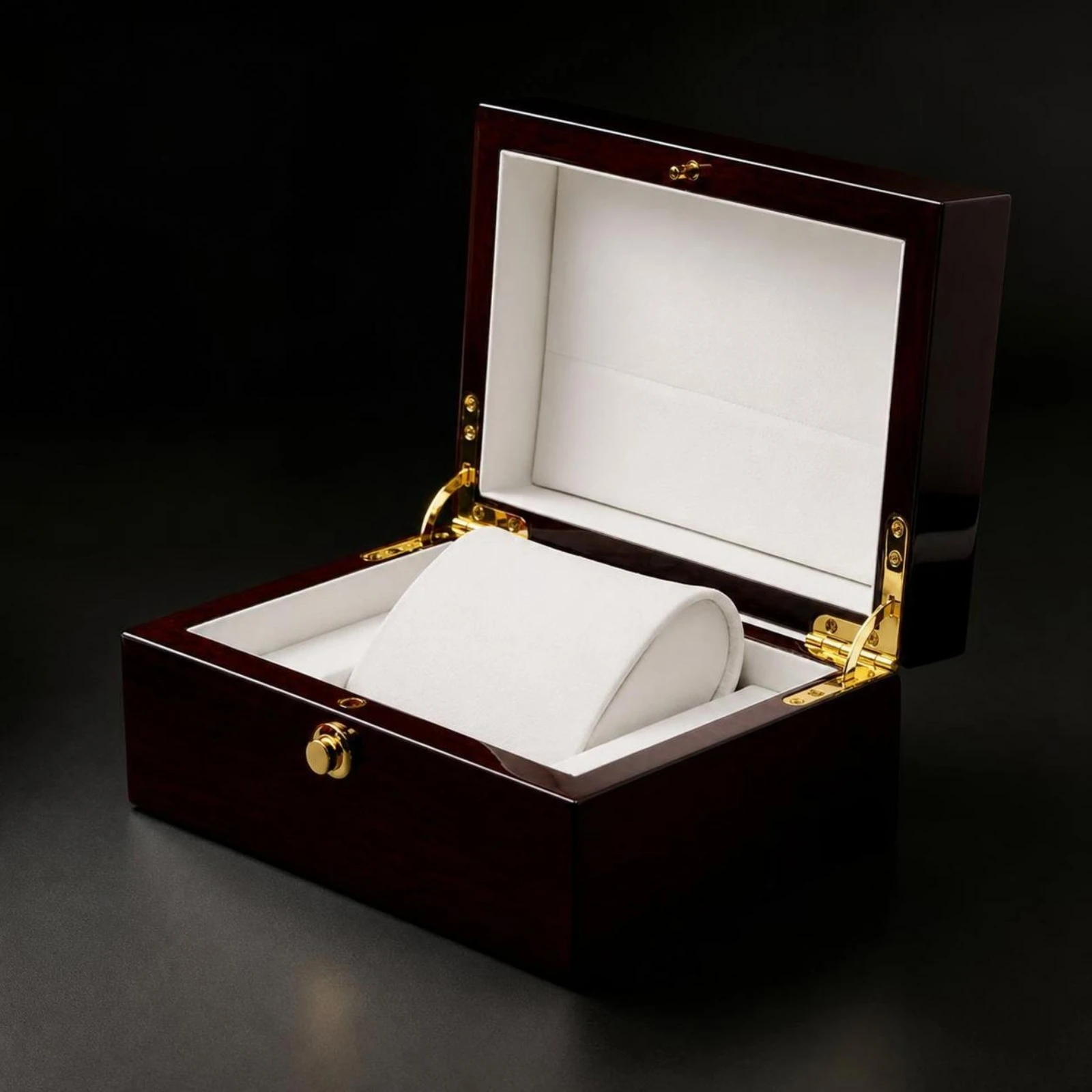Wooden Watch Box Lacquered Watch Box with Cushion Polished Rectangular for Enthusiasts, Storage, Gift Packaging