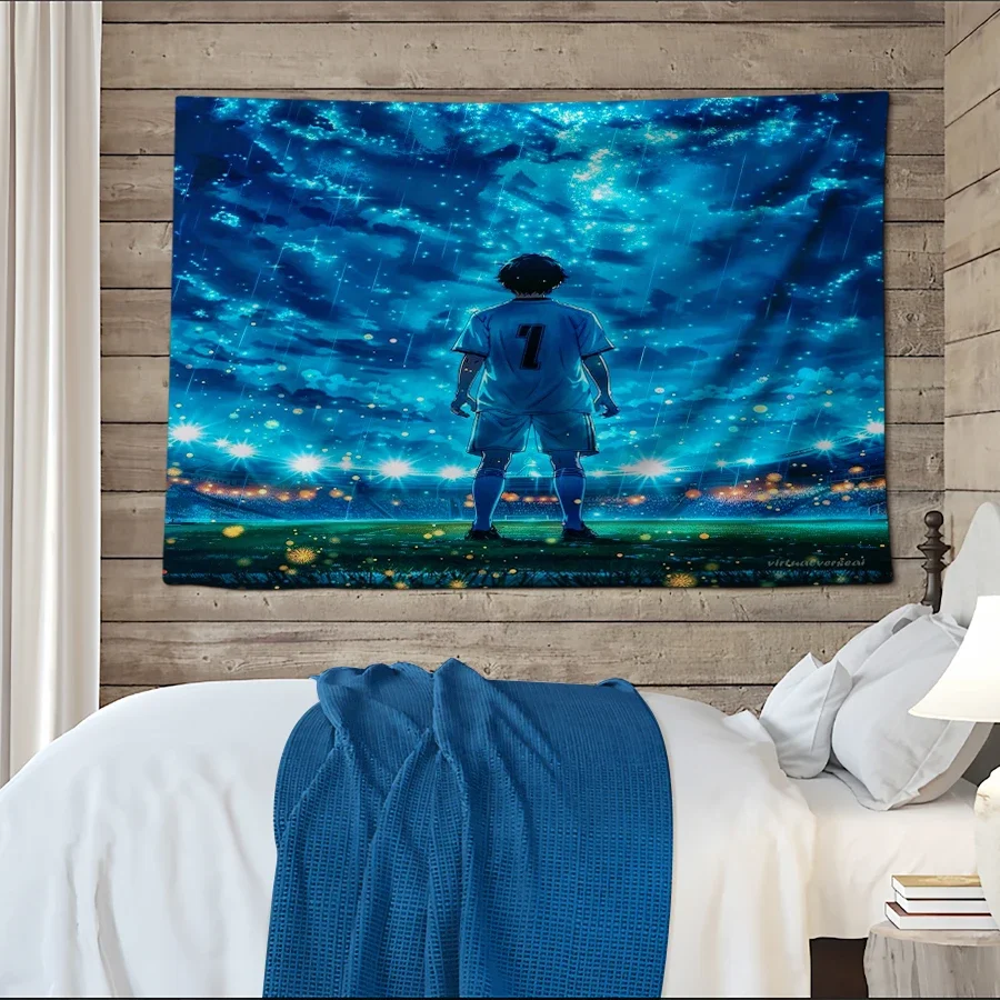 Vibrant Soccer Player Night Sky Dream Wall Tapestry Decoration for Sports Fan Bedroom Home Decor